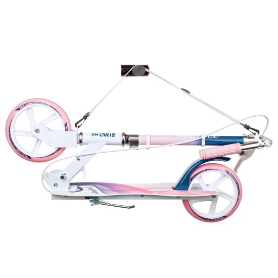 Aliuminis paspirtukas RAVEN ANABEL Navy/Pink su dideliais 20 cm. ratais Handbrake